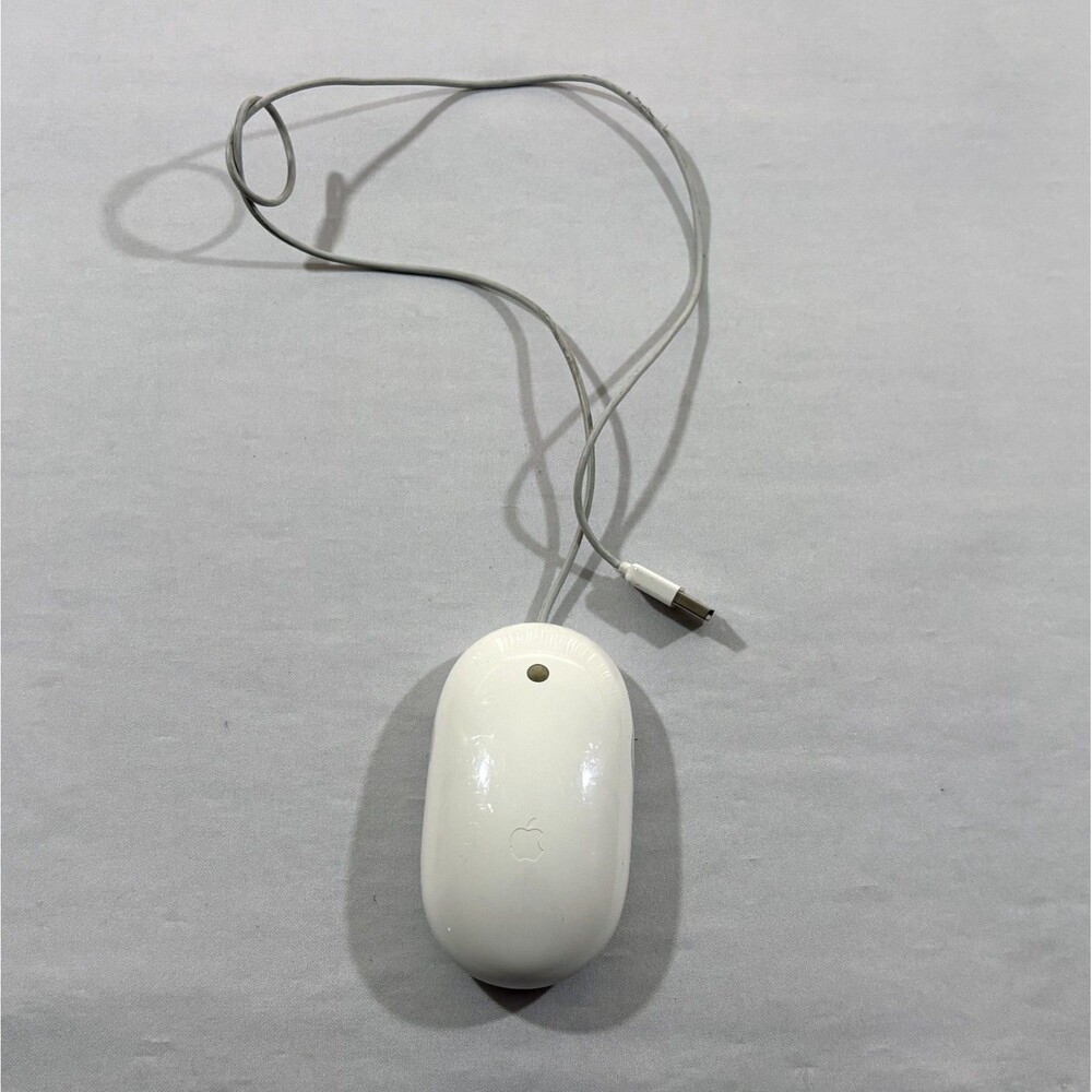 Genuine Apple USB Wired Optical Mighty Mouse Model A1152 White Tested Works